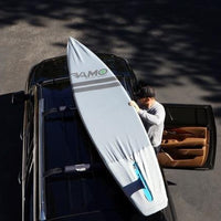Vamo board cover on paddle board on truck