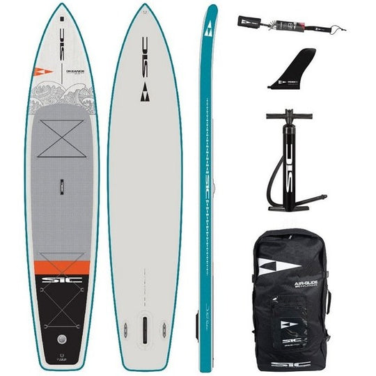 Okeanos Air Glide Inflatable SUP Package leash, SUP fin, inflatable SUP pump, air-glide SUP inflatable board bag